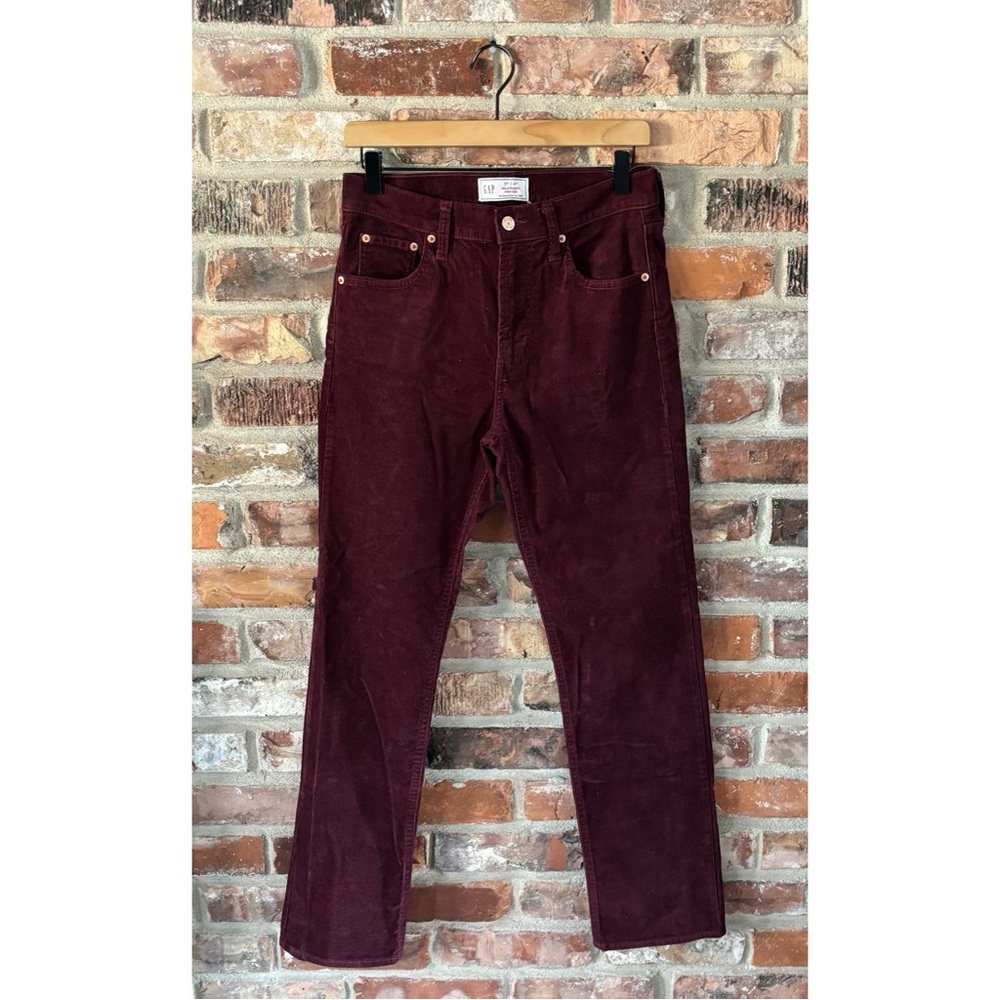 Gap Maroon Corduroy 90s Straight High Rise Pants, 27